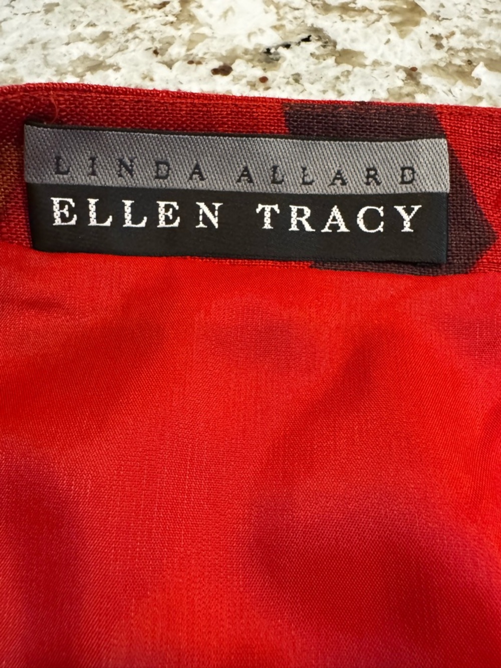 Red Striped Linen Pencil‎ Skirt - Women’s Tailored Fit - Picture 5 of 5